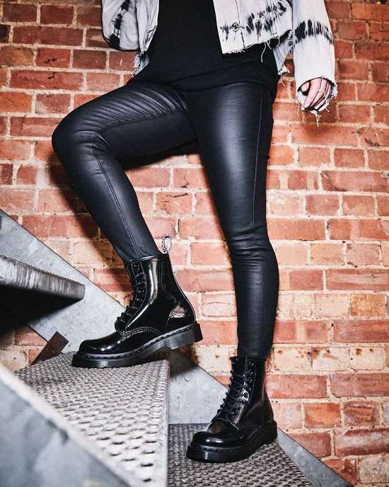 Botas De Charol Dr. Martens 1460 Mono Mujer Negros MX-38967